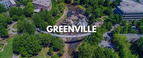 Greenville, South Carolina at dusk
